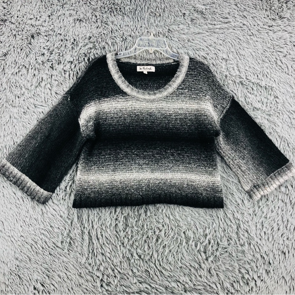 The Limited Sweater Womens Medium Wool Blend Gray Black Ombré